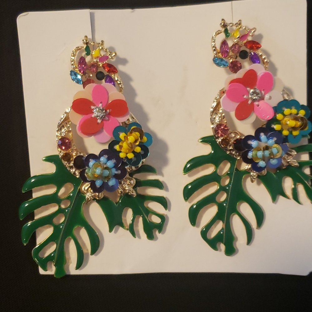 Tropical  leaves earrings